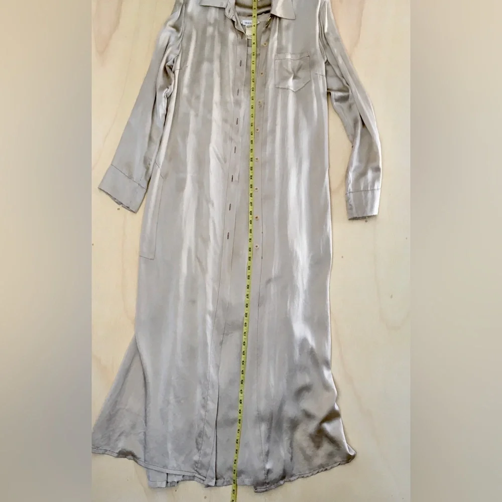 Blue Les Copains Champagne Silk Gown and Coat - Picture 5 of 13